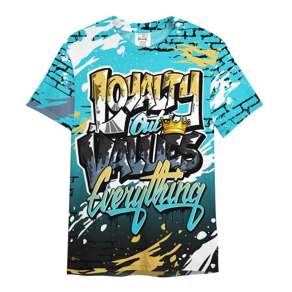 Shirt To Match Retro Gamma Blue 11s - Values Of Loyalty Drip All Over Print