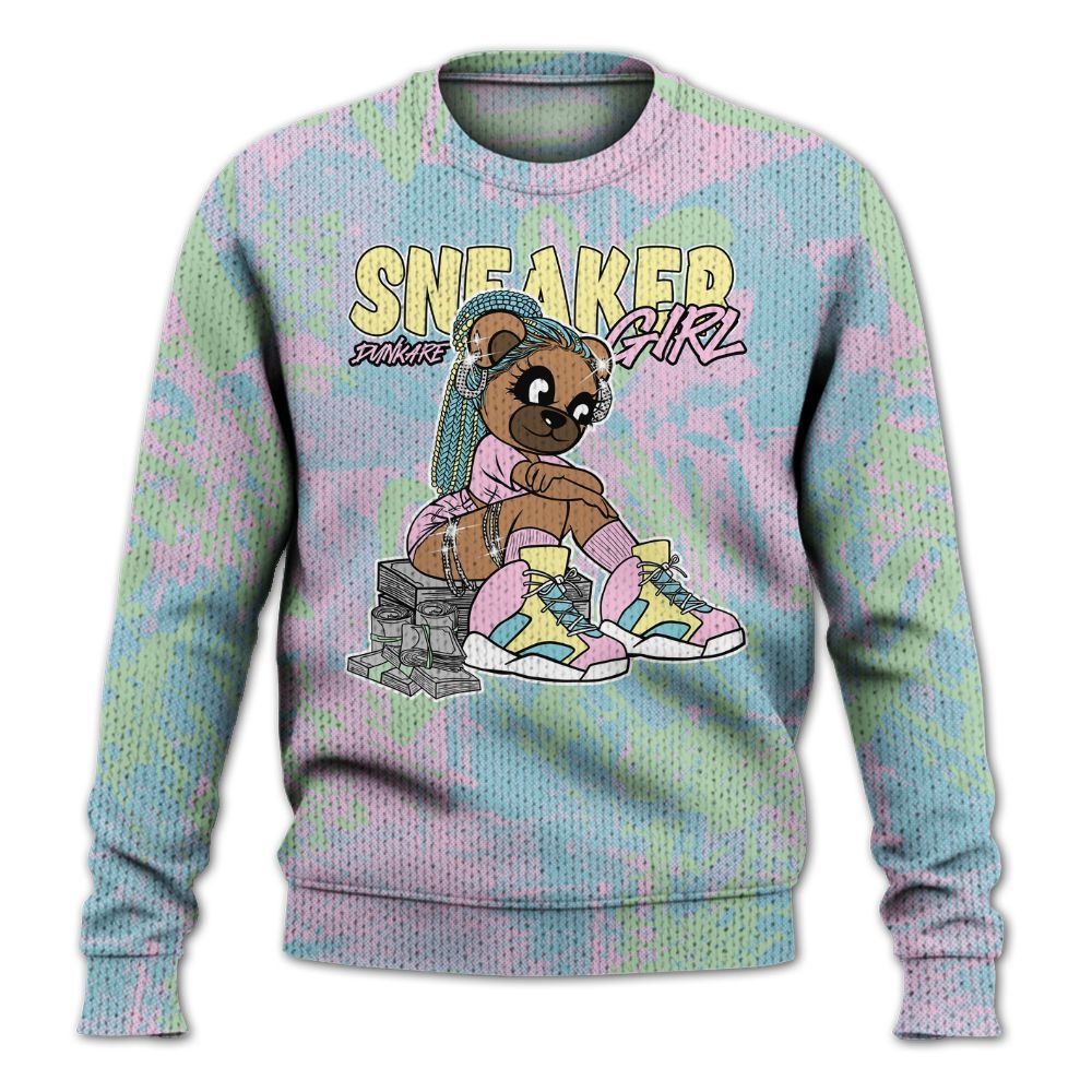 Knitted Sweater To Match SB Dunk Low Visty - Sneaker Girl Bear Heart Grunge