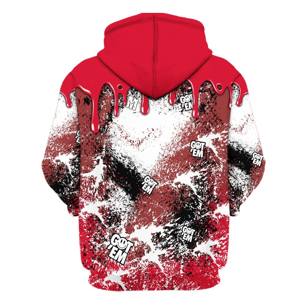 Hoodie To Match Air Max Sunder Gore Tex Fire Red - Dripping 23 Drip All Over Print