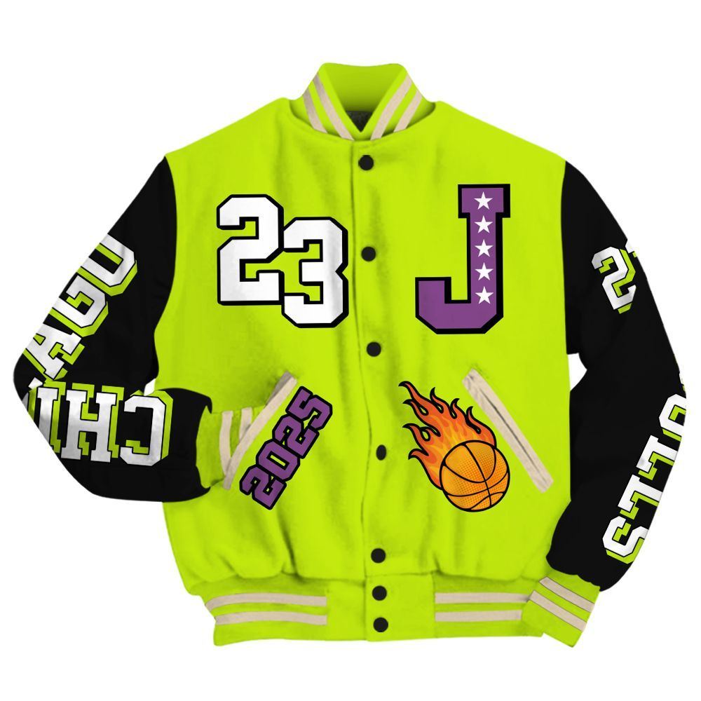 Varsity Jacket To Match GS Black Barely Volt 11s - Chicago 23 Basketball All Over Print