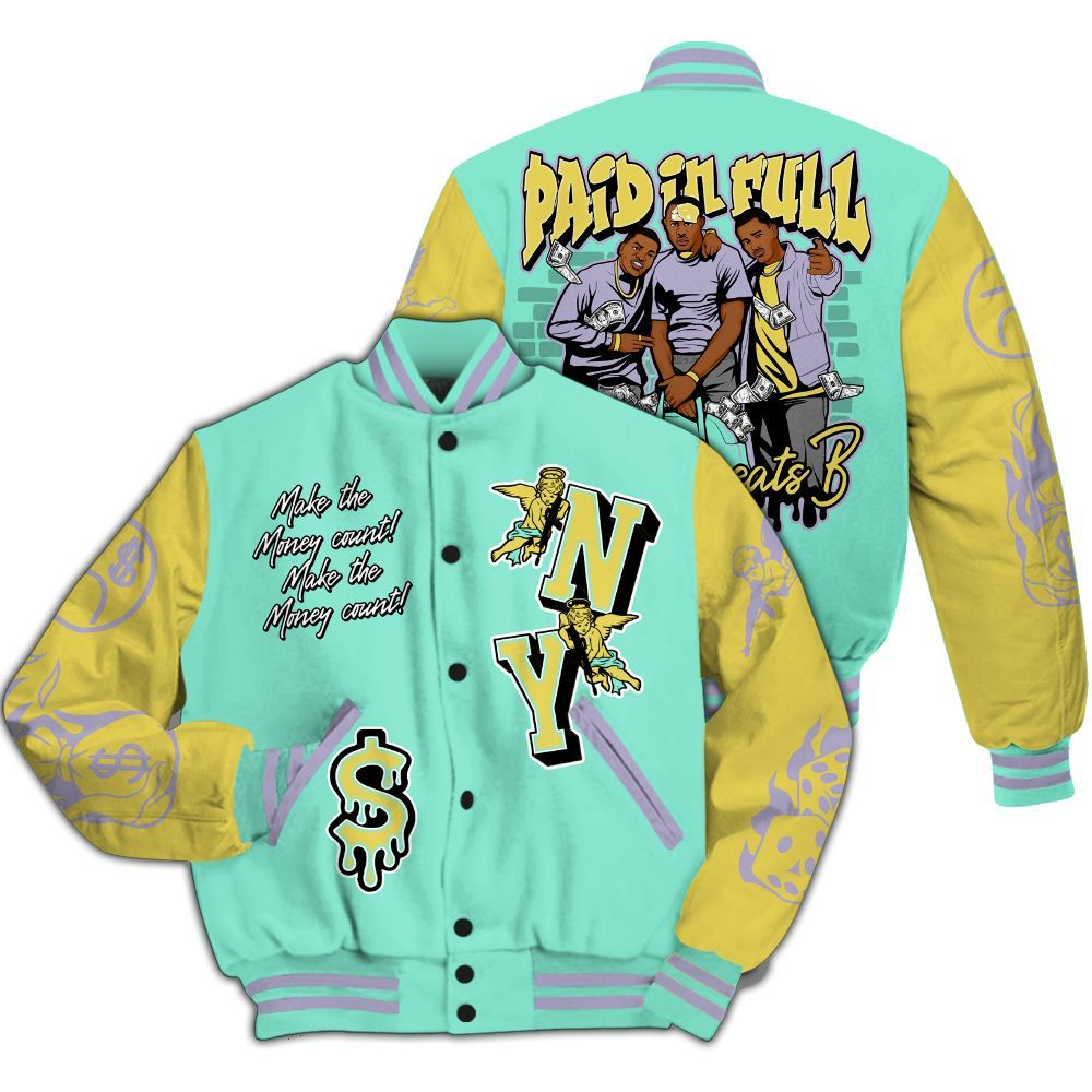 Varsity Jacket To Match Dunk Low Easter 2026 - Paid In Full Money Graphic Varsity Jacket All Over Print