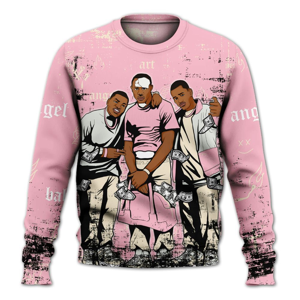 Sweatshirt To Match Low OG Shy Pink 1s - Paid In Full Money All Over Print