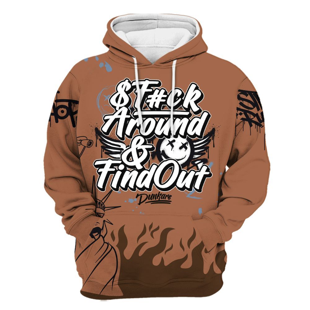 Hoodie To Match Air Foamposite Metallic Copper - Graphic Fck Around Find Out All Over Print