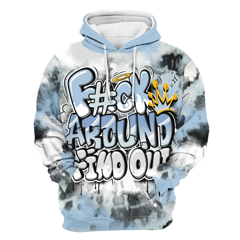 Hoodie To Match Forget Me Not 4s - Tie Dye FK Around Find Out All Over Print