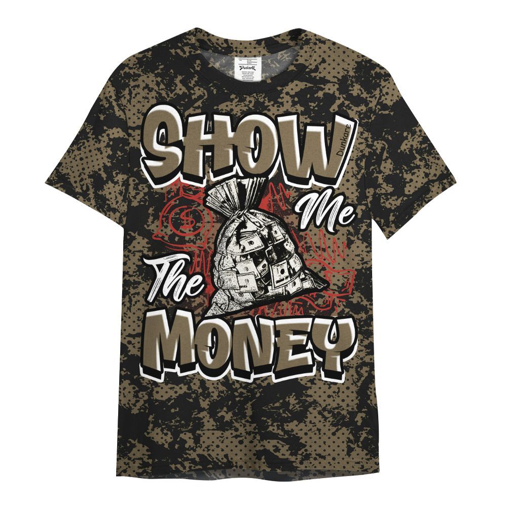 Shirt To Match Olive 9s - Show Me The Money Retro All Over Print