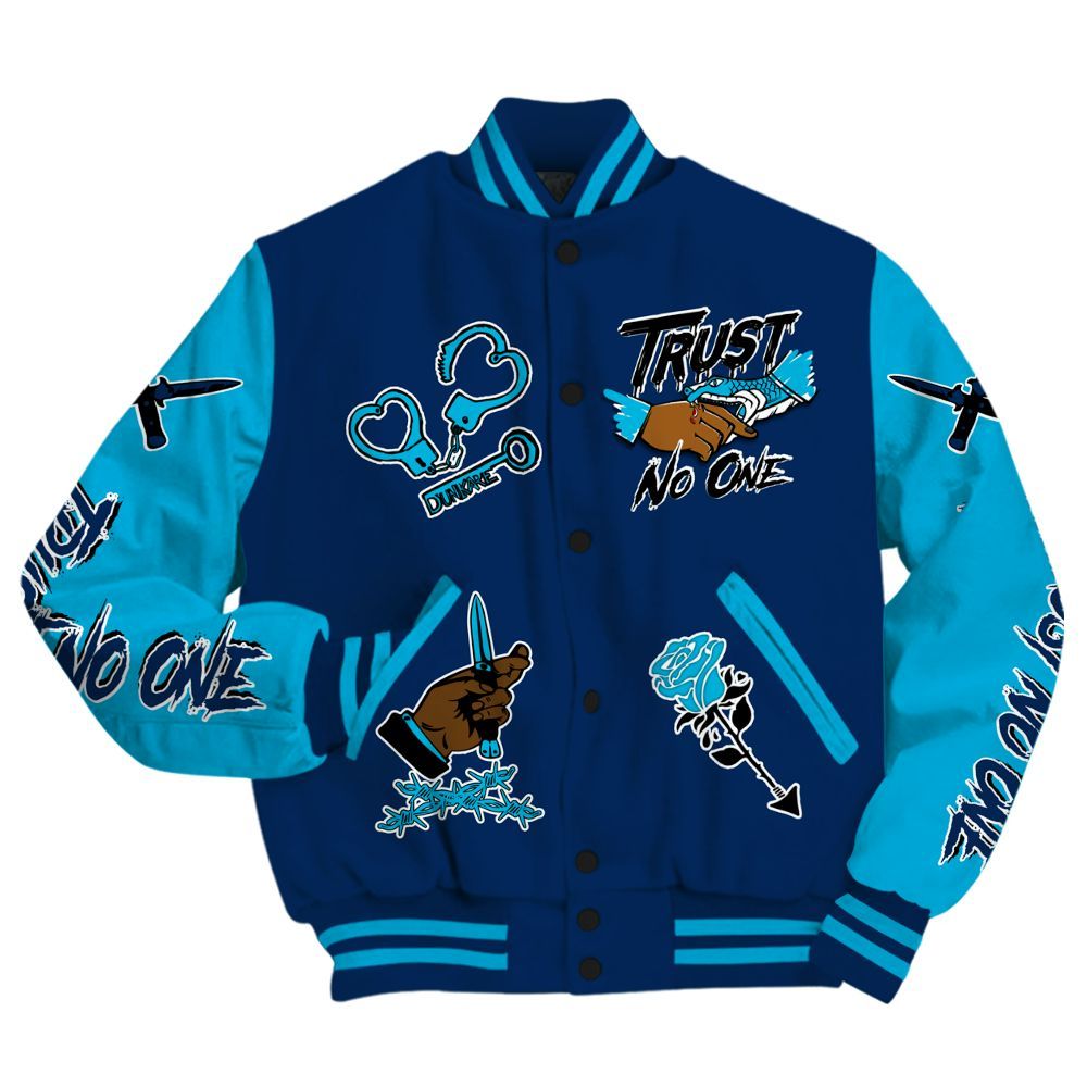 Varsity Jacket To Match Dunk Low GS Electric Algae - Trust No One Dripping All Over Print