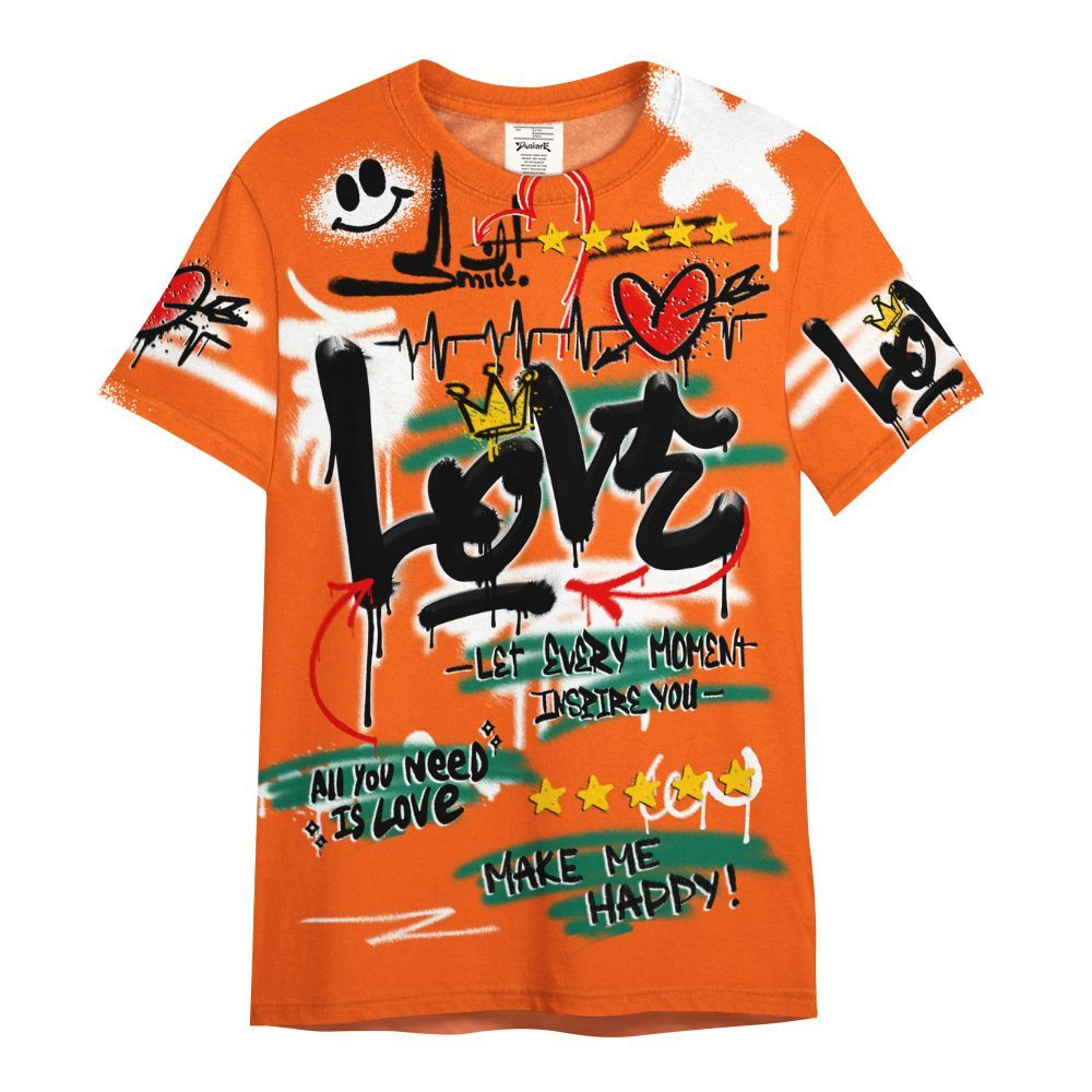Shirt To Match SoleFly Sail Gorge Green 3s - Happy Love Beats Graffiti Streetwear All Over Print