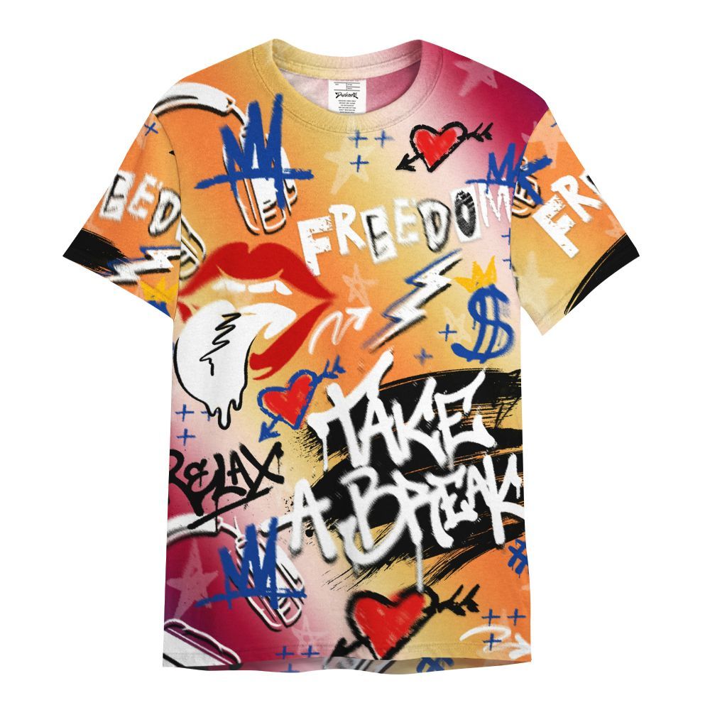Shirt To Match Air Griffey Max Los Angeles 1s - Take Break Freedom Graffiti Streetwear All Over Print