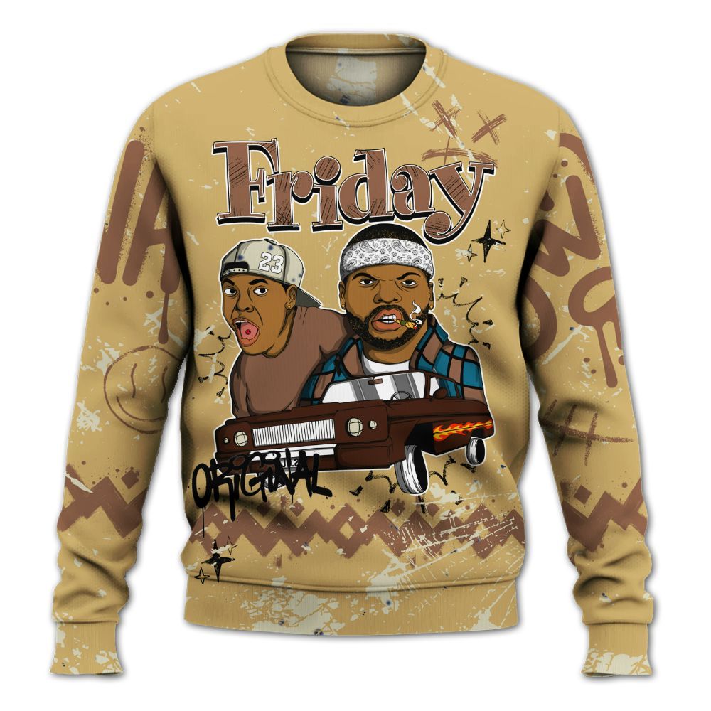 Sweatshirt To Match Retro Cacao Wow 4s - Friday Sneaker Crayon All Over Print