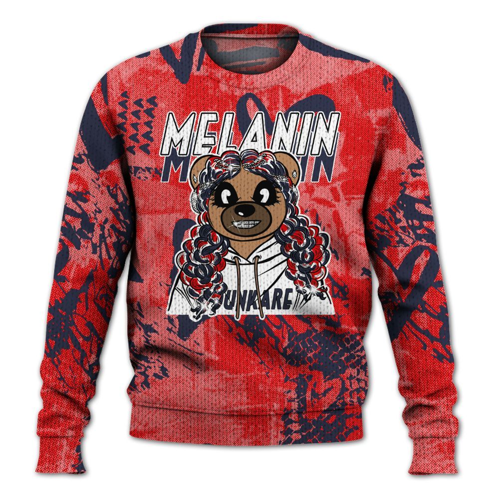 Knitted Sweater To Match Low OG Howard Bison 1s - Pigments Bear Heart Grunge