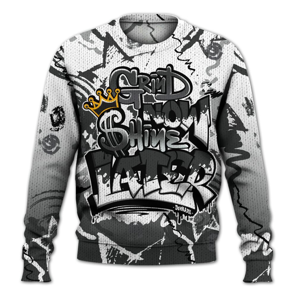 Knitted Sweater To Match White Thunder 4s - Grind Shine Later Drip