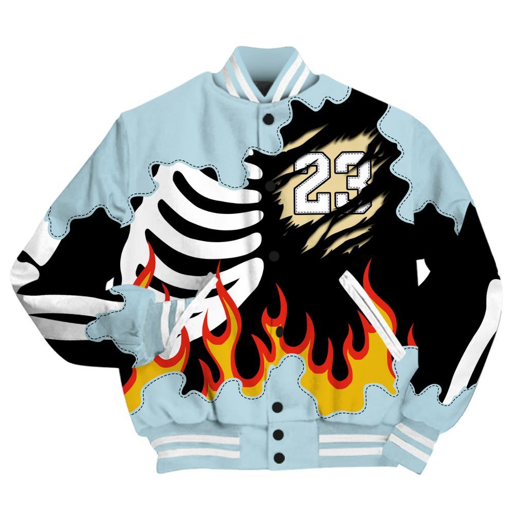 Varsity Jacket To Match Low Year Of The Snake 11s - Burning Skeleton 23 G.O.A.T All Over Print