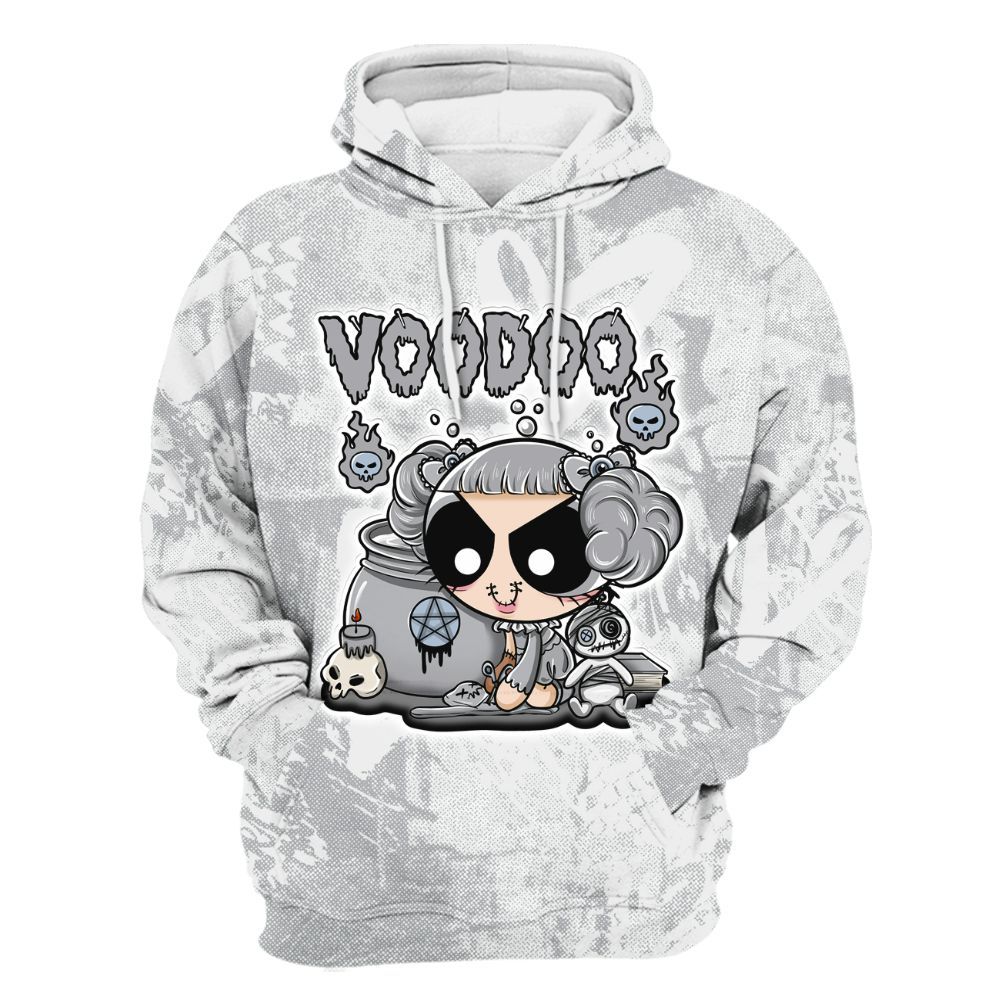 Hoodie To Match Low OG Wolf Grey 1s - Voodooz Heart Grunge All Over Print