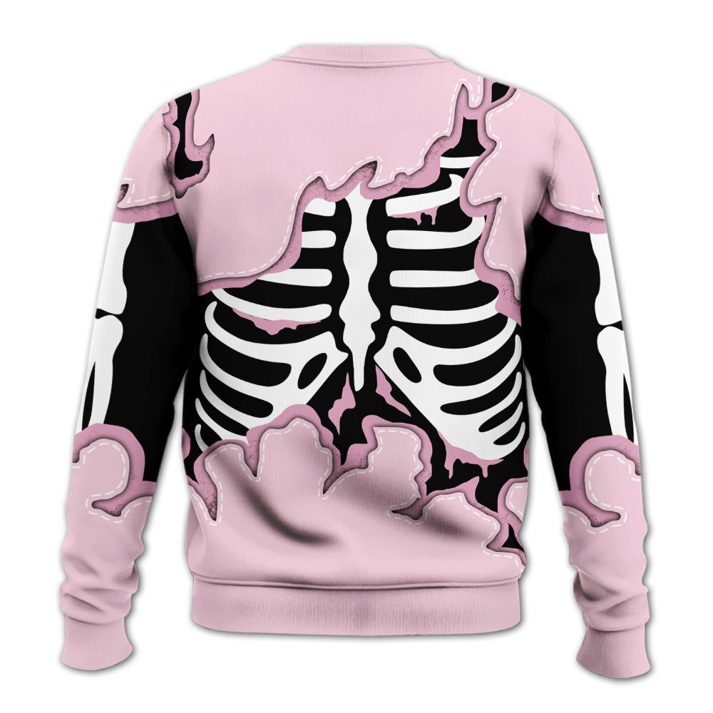 Sweatshirt To Match Orchid 4s - Skeleton Smiley Face All Over Print