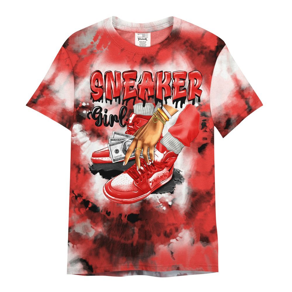 Shirt To Match Vomero 5 Bright Crimson - SNEAKER Girl Money Drip Tie Dye All Over Print
