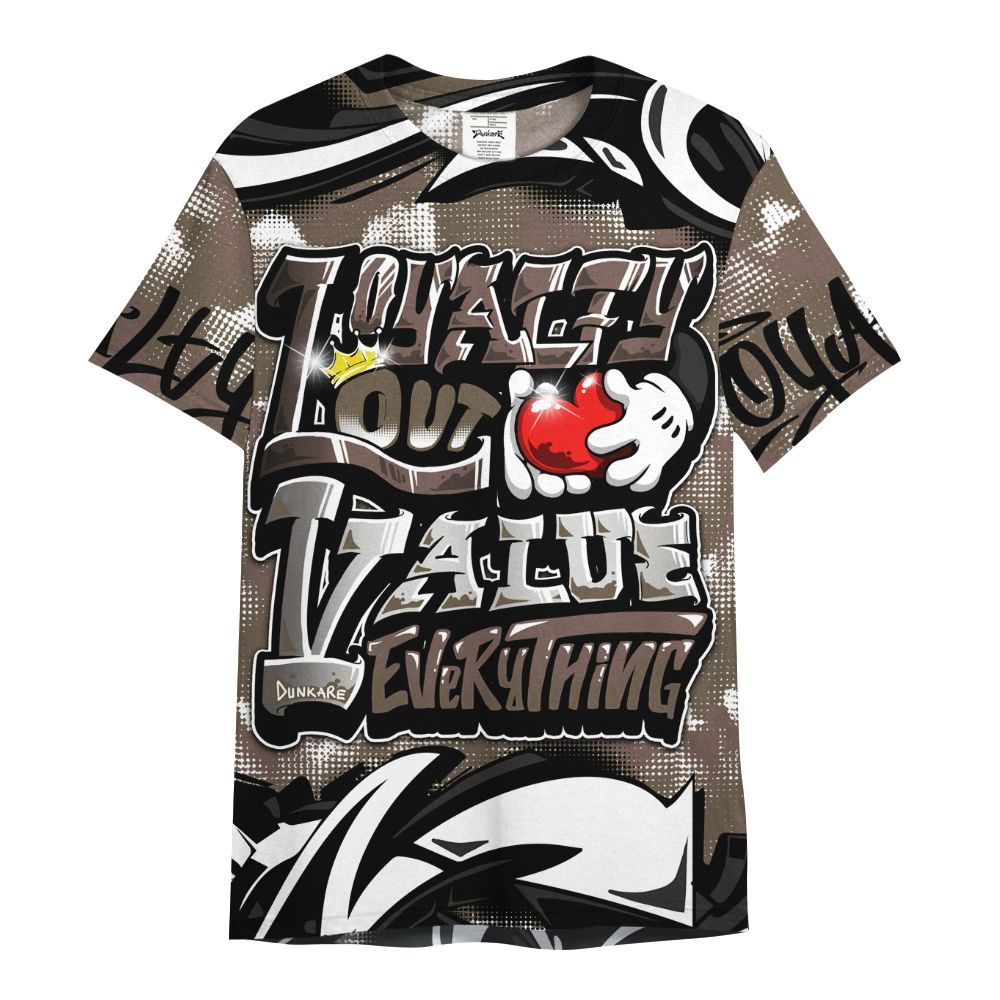 Shirt To Match AMM Dark Mocha 4s - Loyalty Out Value Graffiti All Over Print