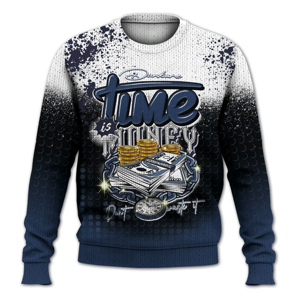 Knitted Sweater To Match Low 85 Metallic Blue 1s - Halftone Time Is Money