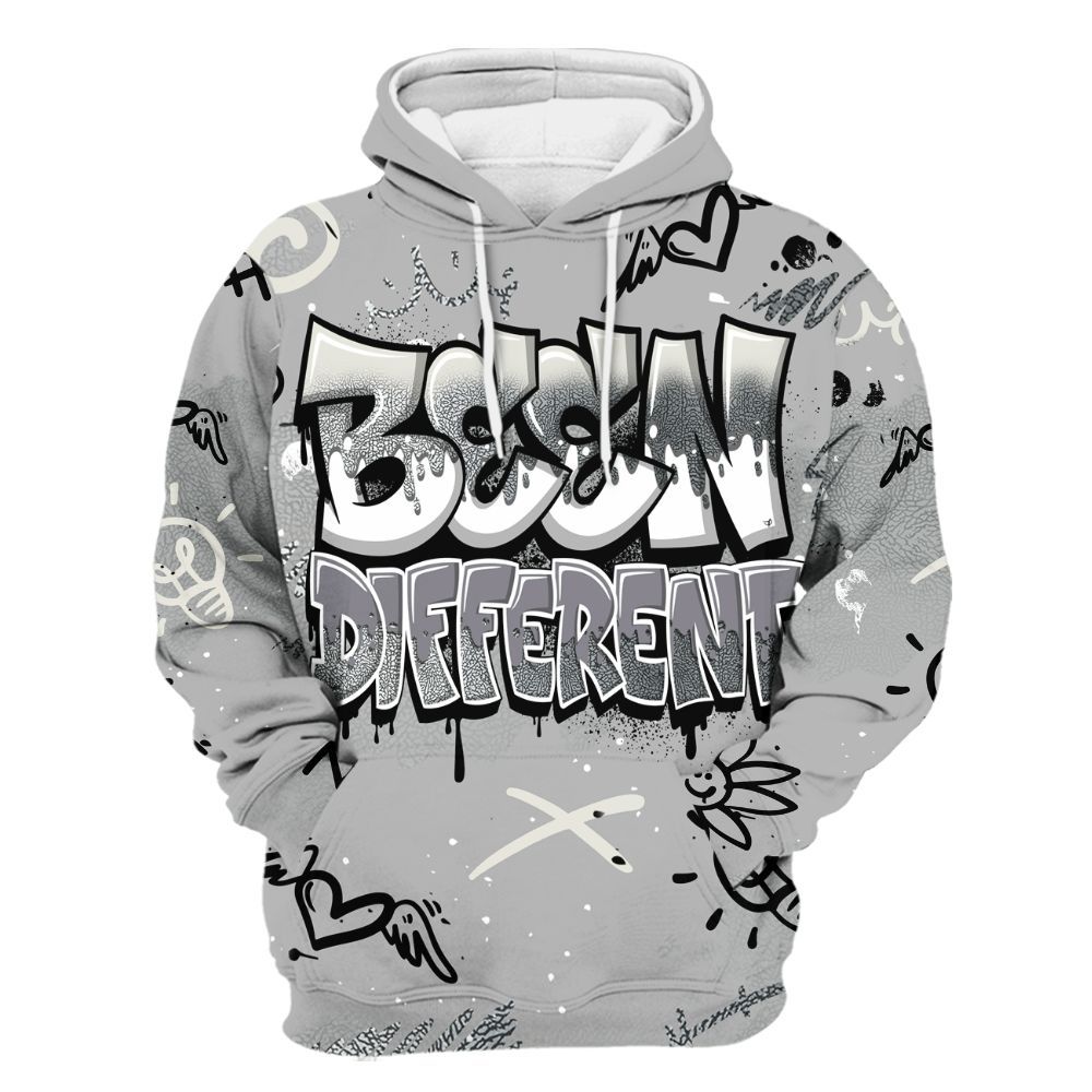 Hoodie To Match Cement Grey Silver 3s - Drip Been Di2ferent All Over Print