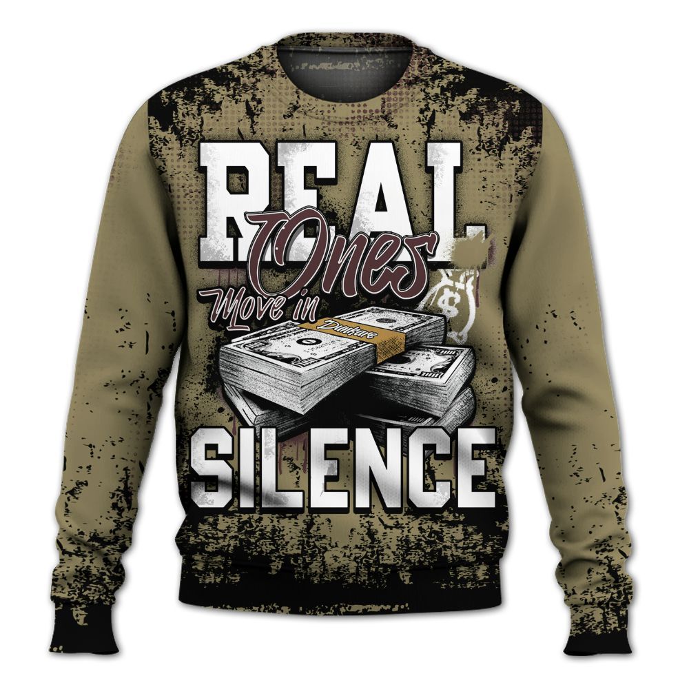 Sweatshirt To Match Black Olive 7s - Move In Silence Money Street Retro All Over Print