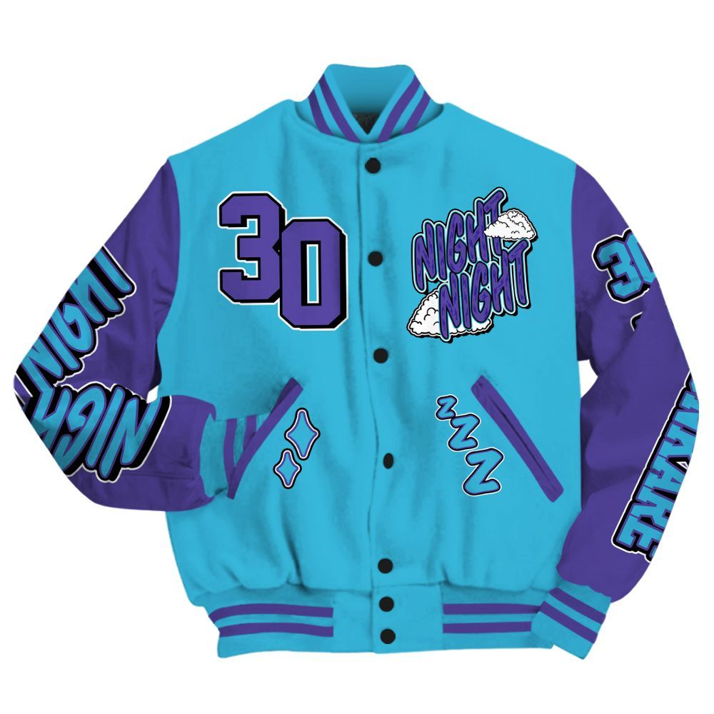 Varsity Jacket To Match Retro Aqua 6s - Seeya Skeleton All Over Print