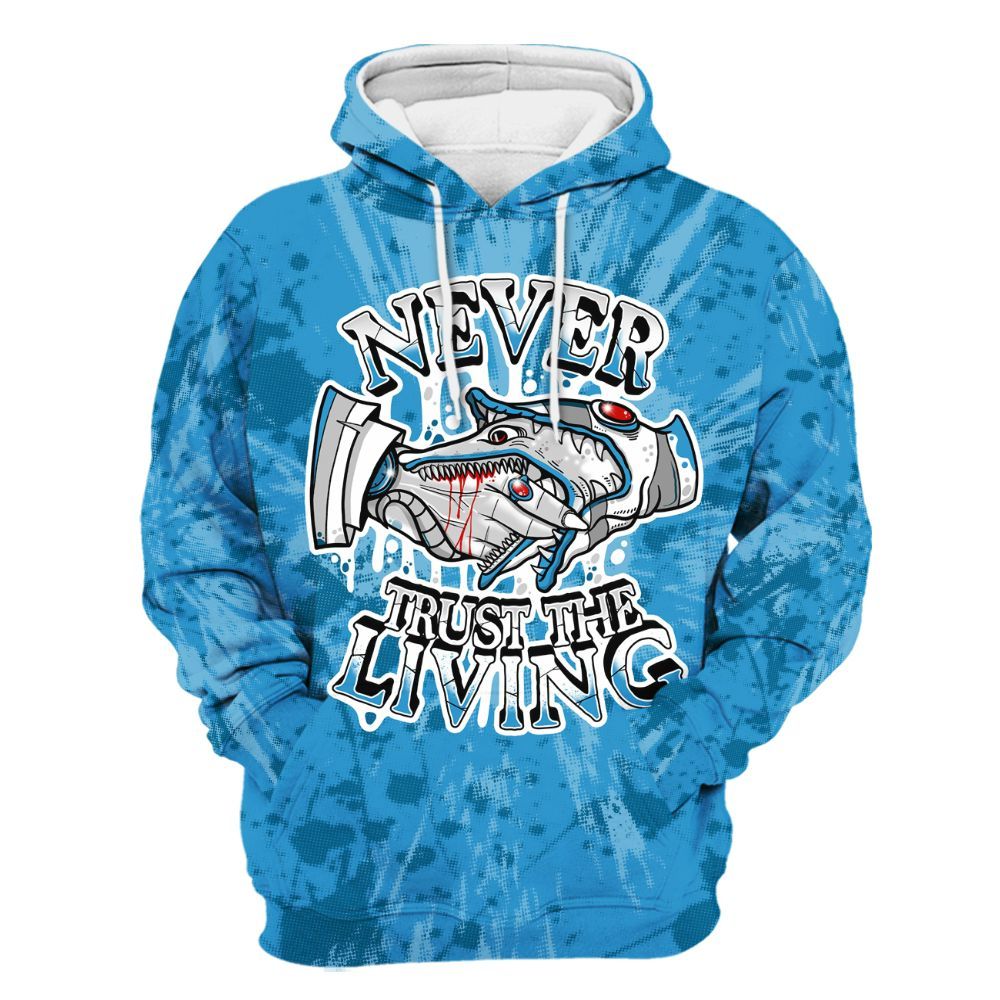 Hoodie To Match Powder Blue 9s - Never Trusting Living Graphic Halloween All Over Print