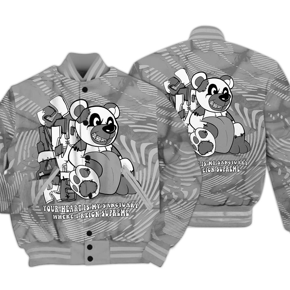 Varsity Jacket To Match Black Wolf Grey 12s - Possession Bear Fume Varsity Jacket Unisex