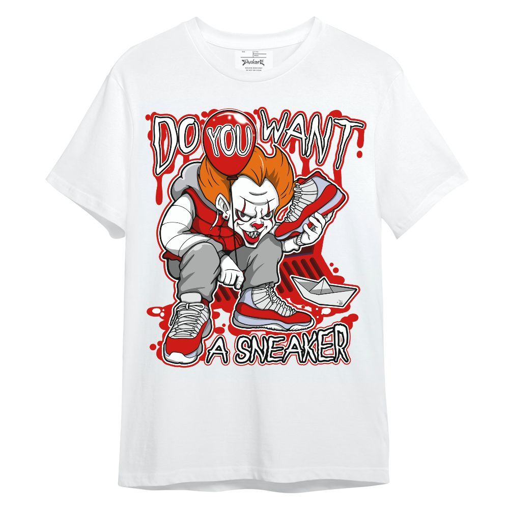 Shirt To Match Fire Red 6s - Clown Scary Sneakers Halloween Graphic Unisex Shirt