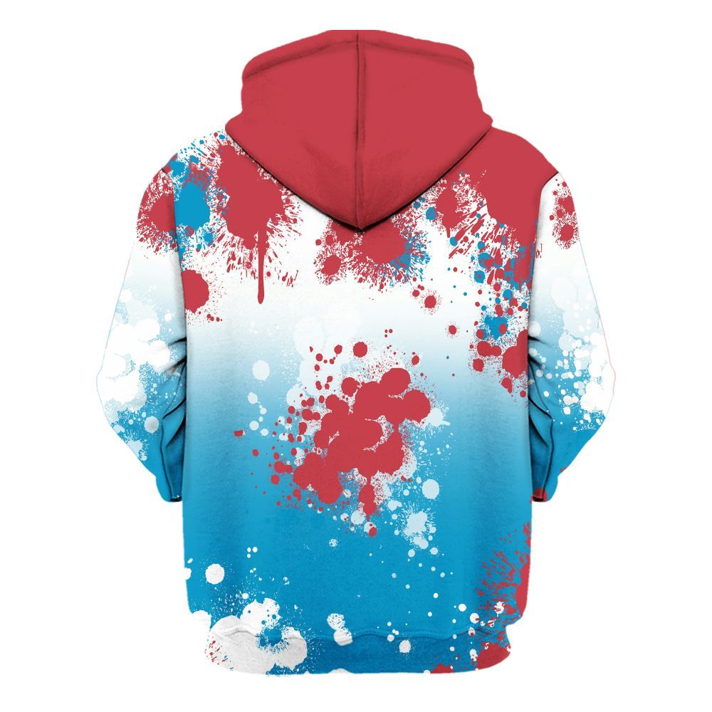 Hoodie To Match High OG University Red Dark Powder Blue 1s - Trust No One Scary All Over Print