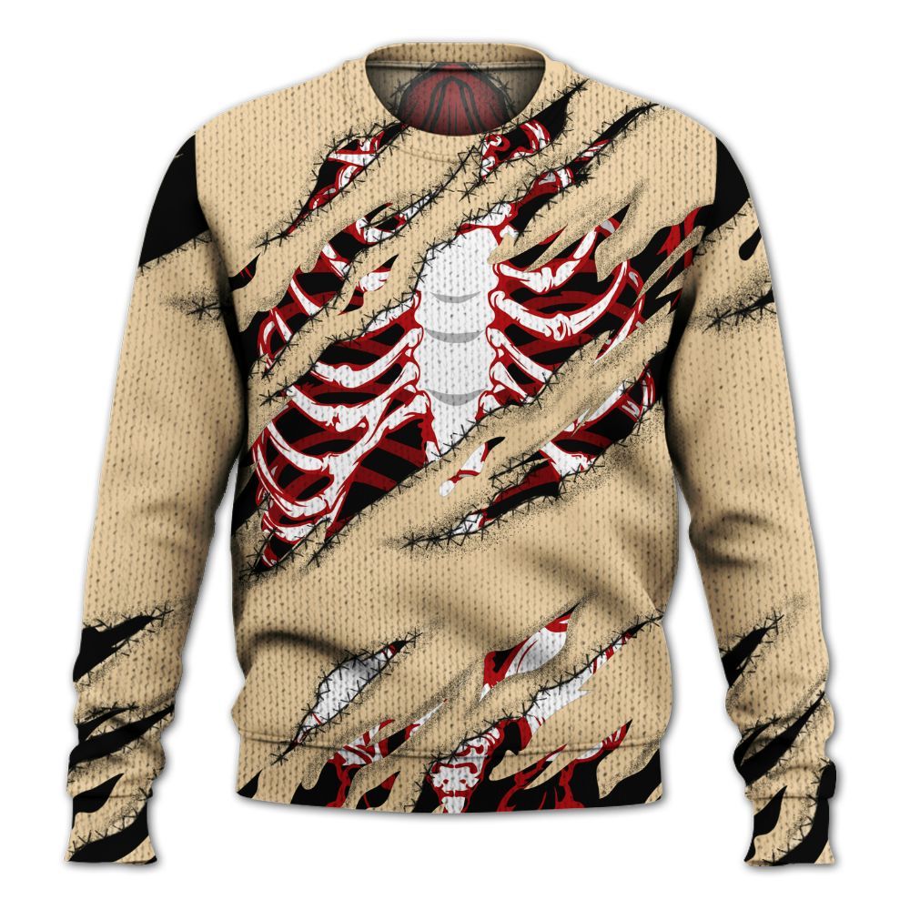 Knitted Sweater To Match Dunk Low Strawberry Waffle - GOT 'EM Skeleton Scratch