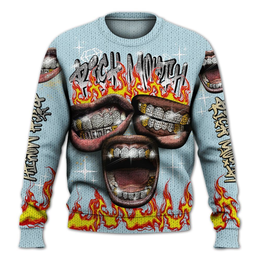 Knitted Sweater To Match Low Year Of The Snake 11s - Rich Mouth Fire Rap Retro 90s