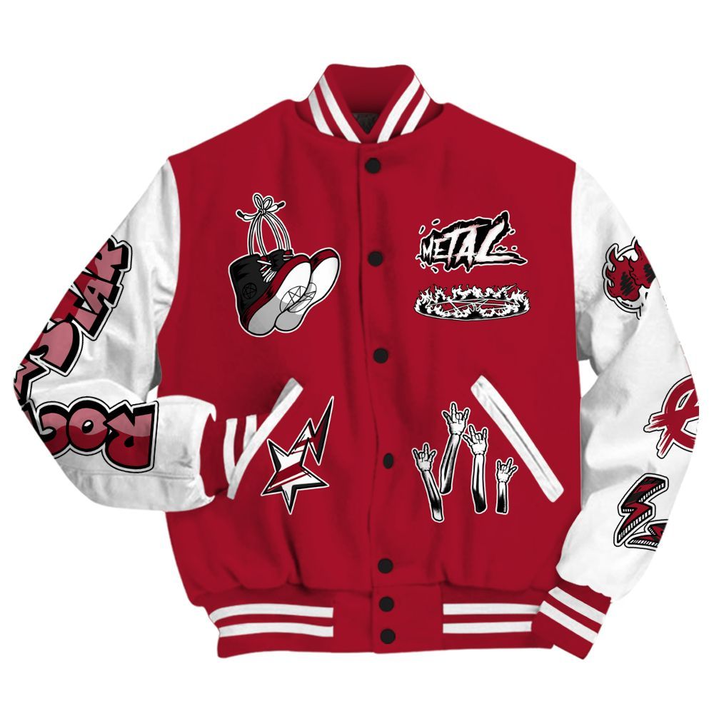 Varsity Jacket To Match High OG Black Toe Reimagined 1s - Punk Rock Raccoon All Over Print