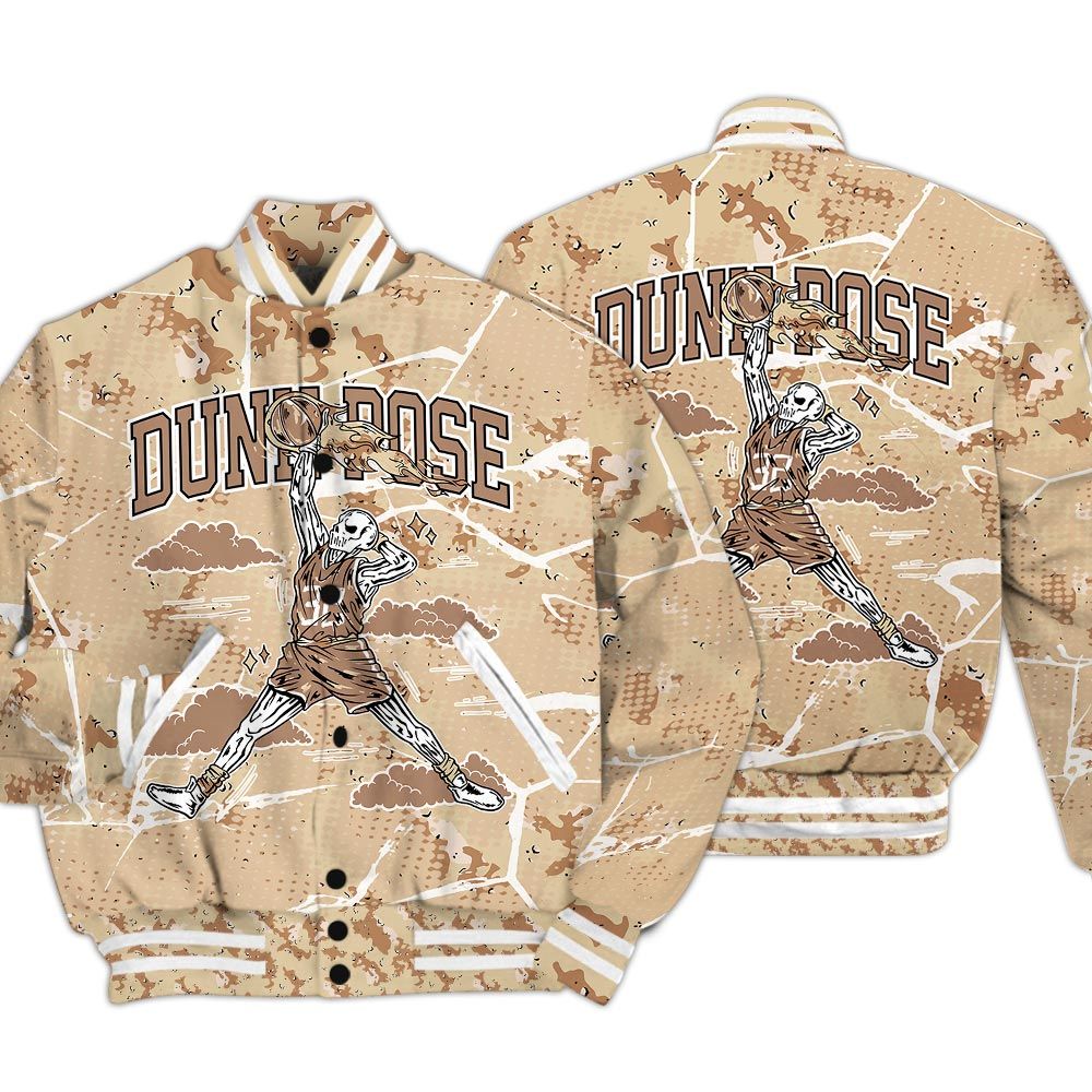 Varsity Jacket To Match Desert Camo 3s - Pose Skeleton Crack Varsity Jacket Unisex
