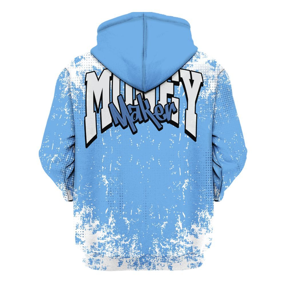 Hoodie To Match University Blue 6s - Move In Silence Money Street Retro All Over Print