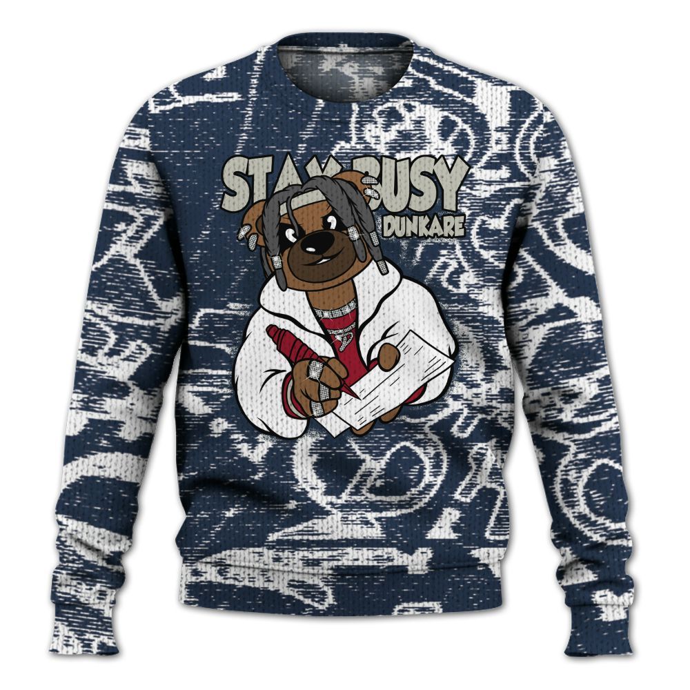 Knitted Sweater To Match Navy Blue 2024 6s - Maintain Activity Bear Avant-Garde