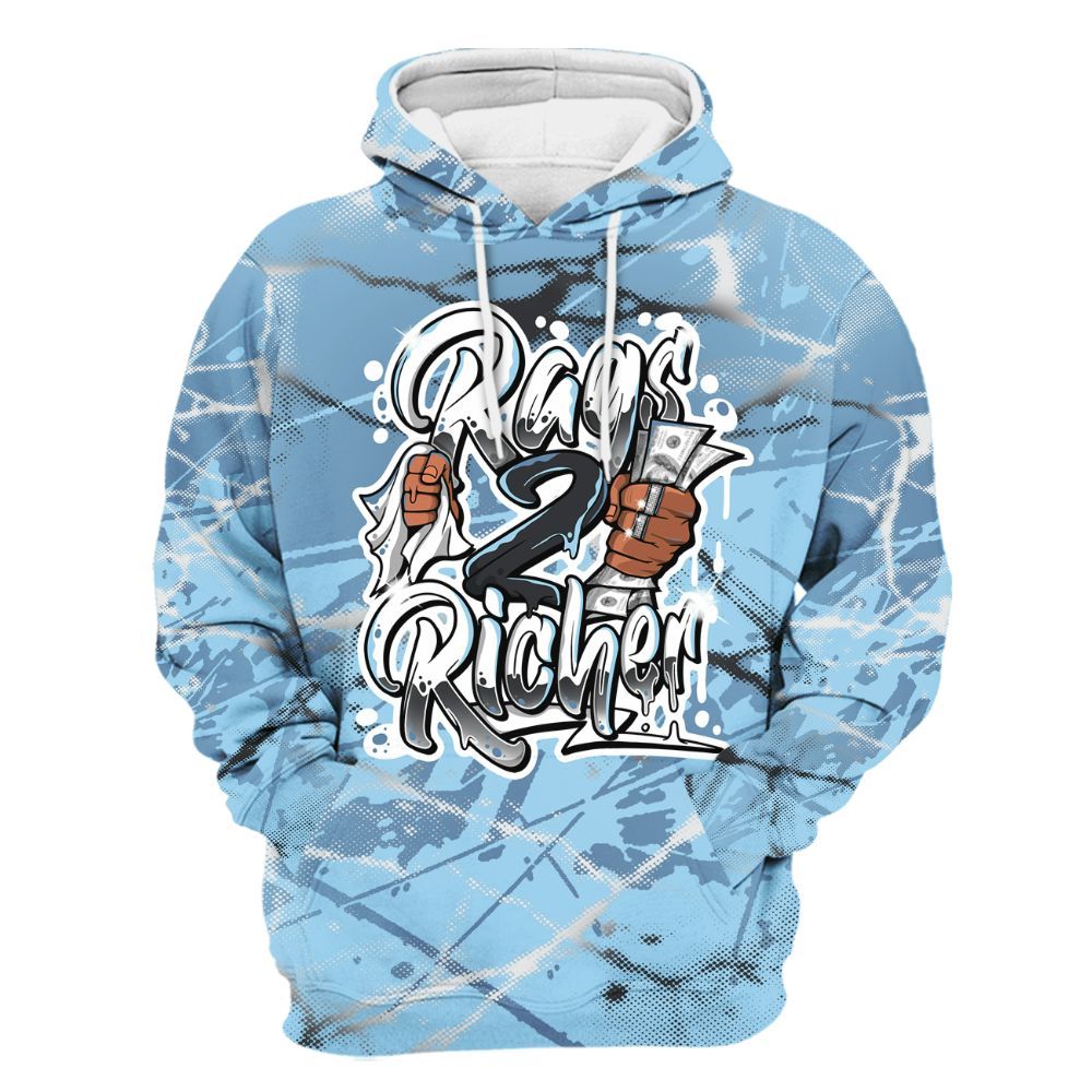 Hoodie To Match Legend Blue 11s - Rag 2 Rich Graphic All Over Print