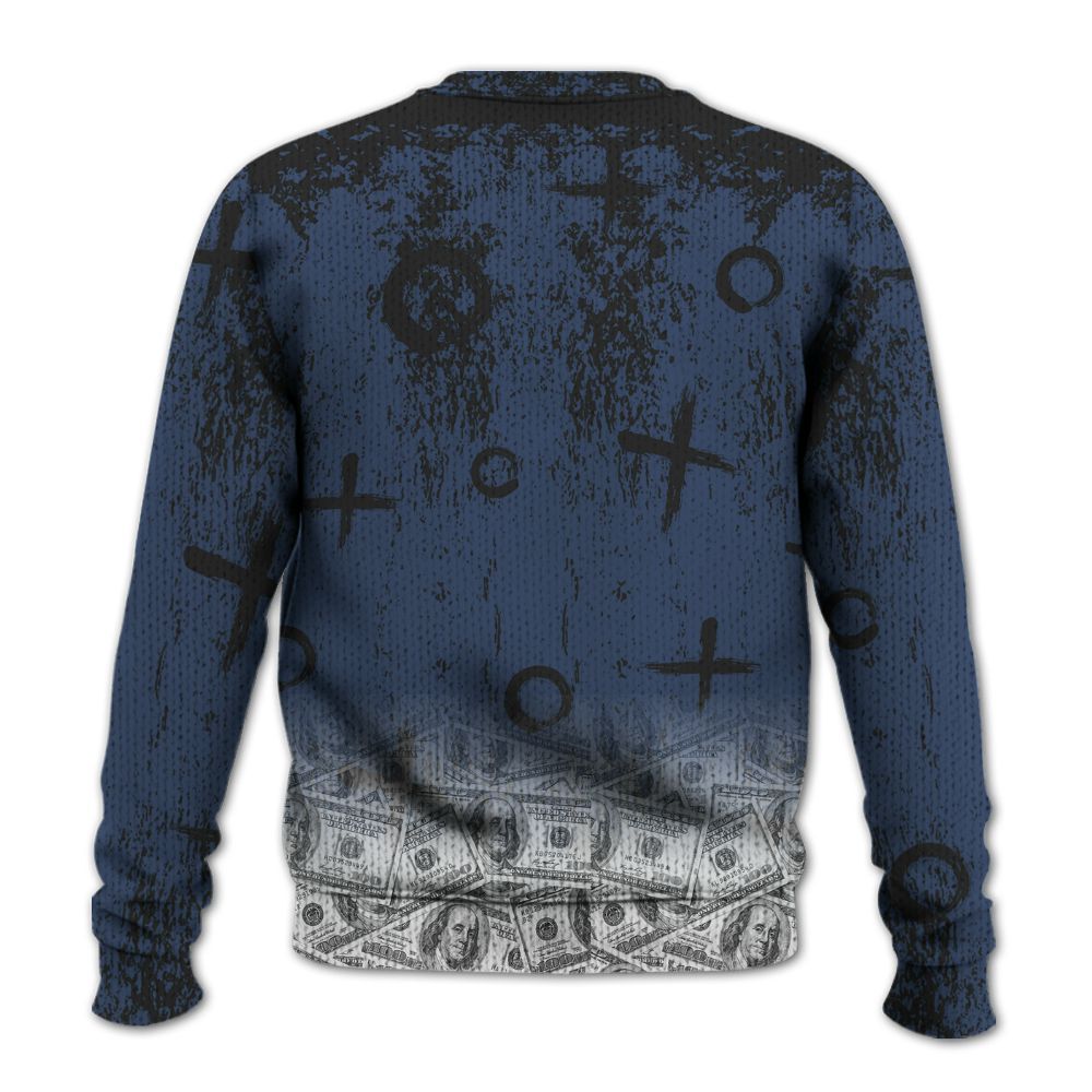 Knitted Sweater To Match Diffused Blue 3s - Selfmade Unique Grunge