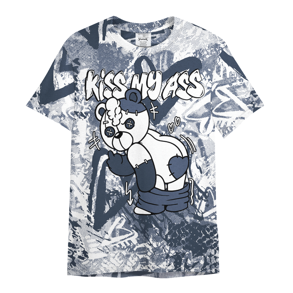 Shirt To Match Low Diffused Blue 11s - Kiss My Hugz Heart Grunge Graphics Shirt Unisex