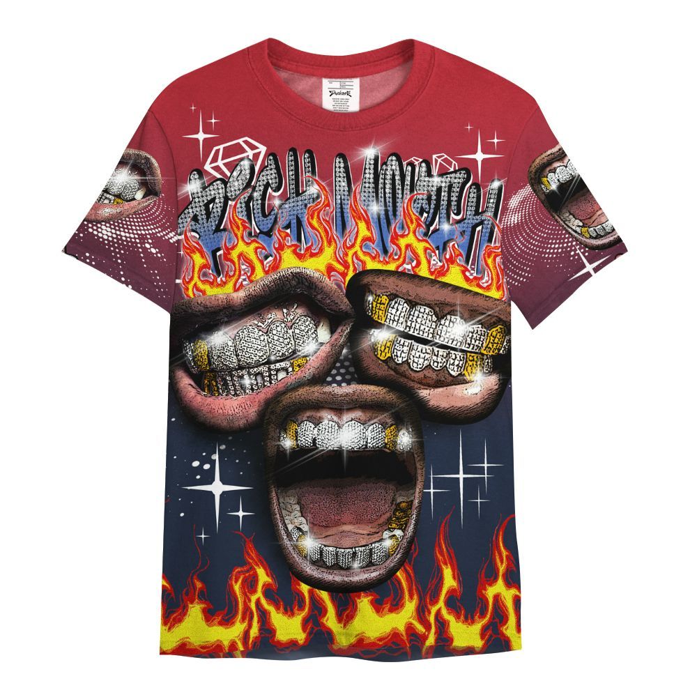 Shirt To Match Dunk Low COJP What The 2024 - Rich Mouth Fire Rap Retro 90s All Over Print