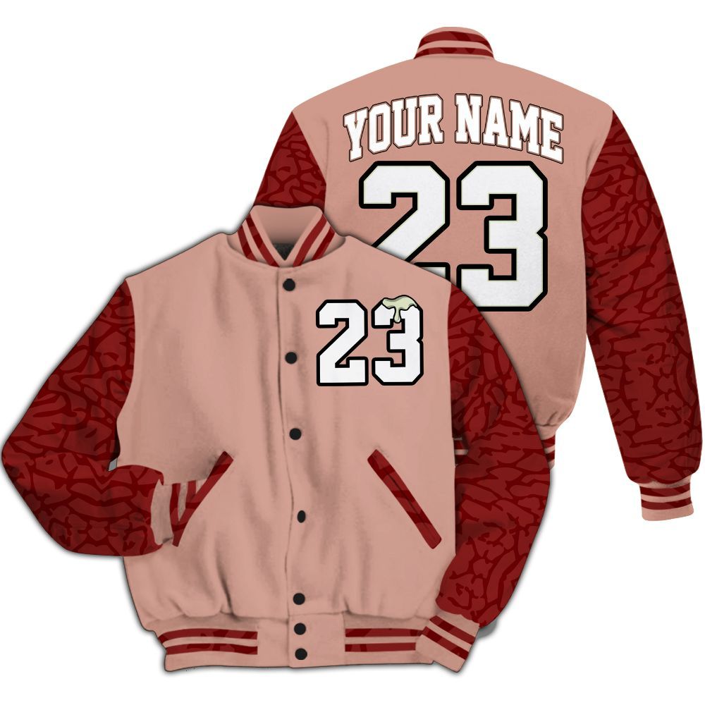 Varsity Jacket To Match Valentines Day 3s Shirt - Custom Name Number 23 Drip All Over Print