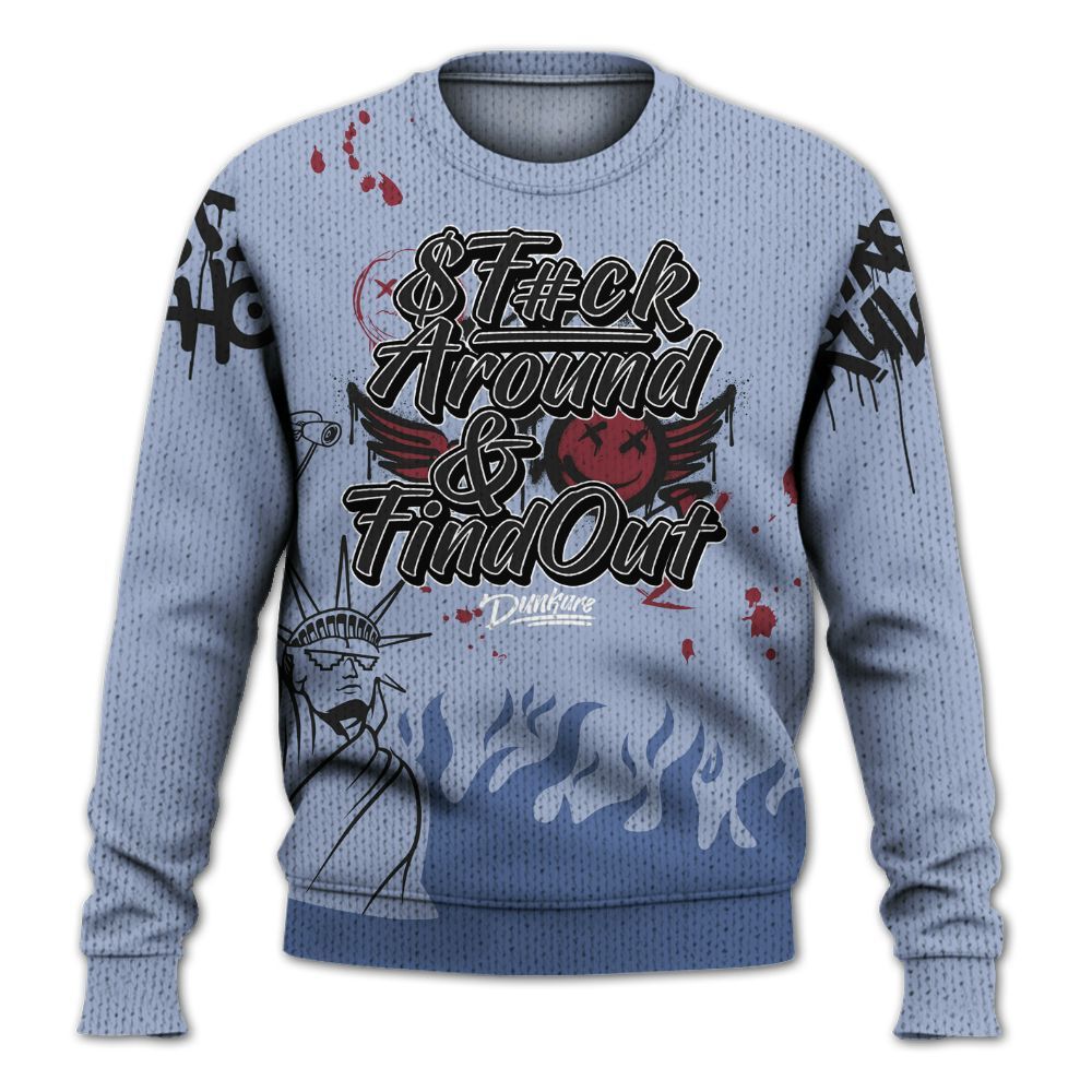 Knitted Sweater To Match Black Metallic 5s - Graphic Fck Around Find Out