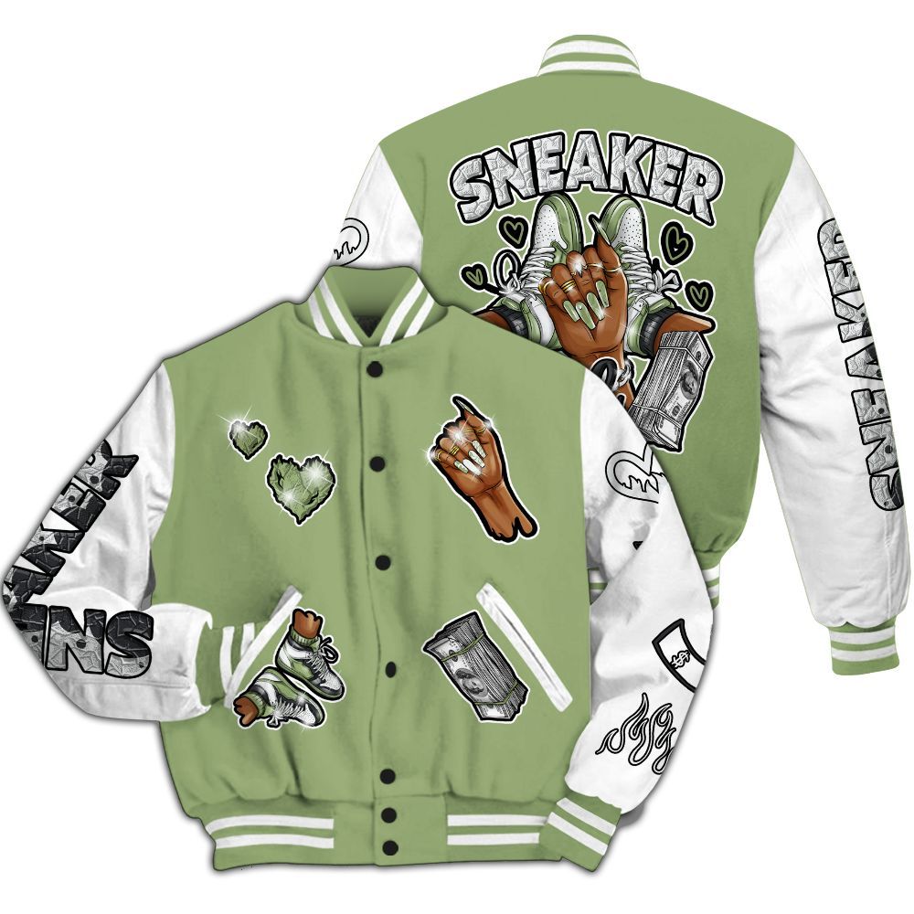 Varsity Jacket To Match Oil Green 4s - Sneakerz Girlz All Over Print
