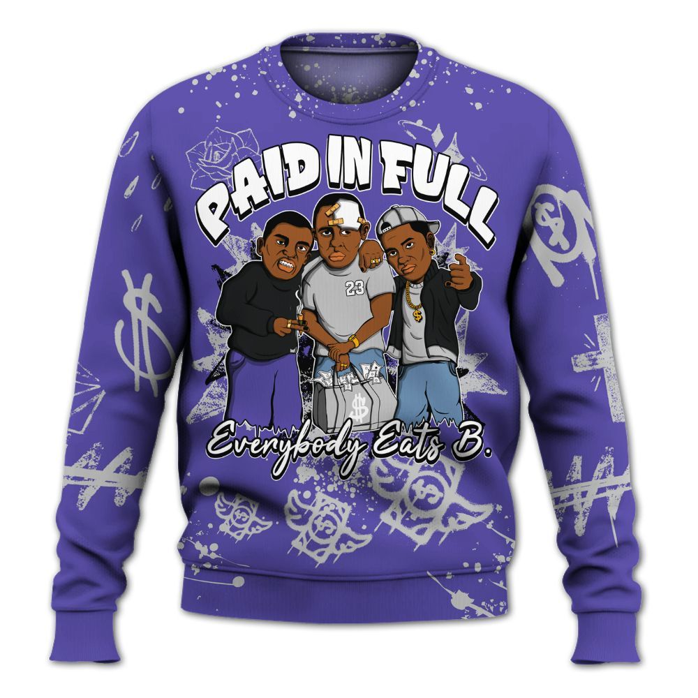 Sweatshirt To Match Retro Concord 5s - Everybody Paid In Full Crayon All Over Print