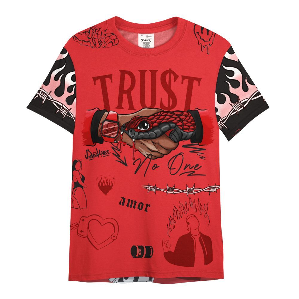 Shirt To Match Chile Red 9s - Snake Trust No One All Over Print
