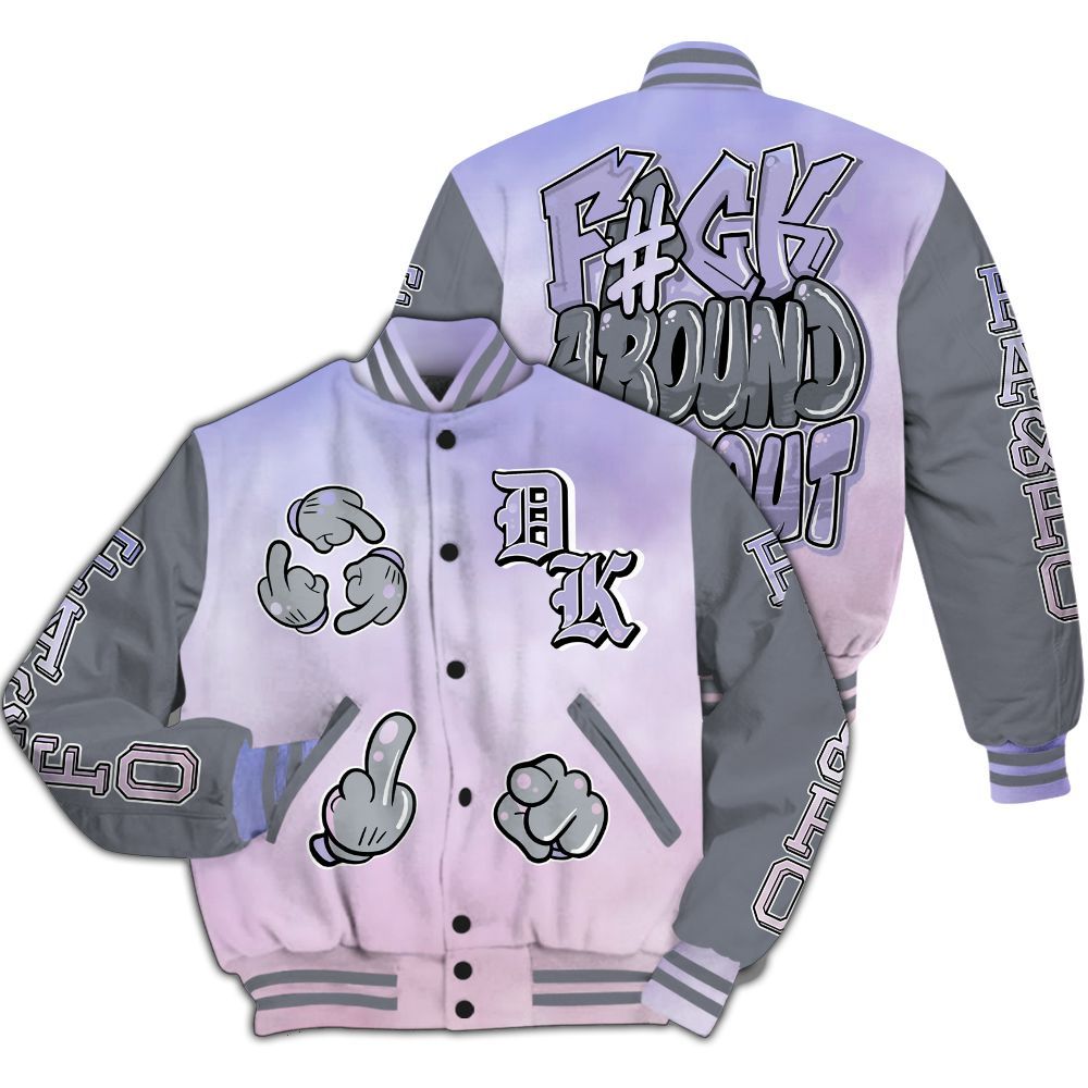 Varsity Jacket To Match Zen Master 4s - F Around Find Out Graphic All Over Print