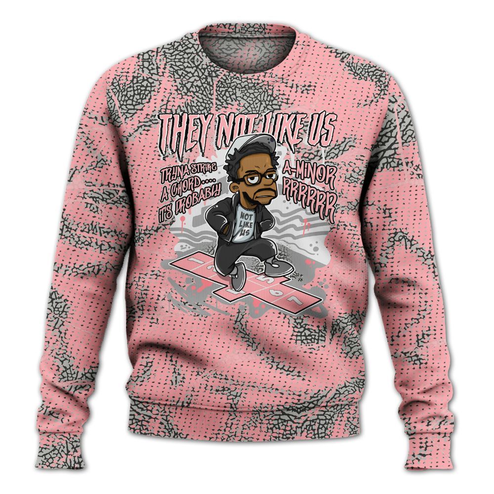 Sweatshirt To Match Retro Wings 3s - Hopscotch Dislike Us Graphic Crack All Over Print