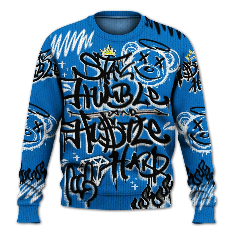 Knitted Sweater To Match Blueberry 12s - Humble Drip Streetwear Graffity