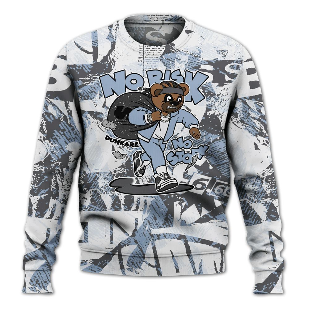 Sweatshirt To Match Reverse Black White 6s - Certain Bear Abstract Graffiti All Over Print