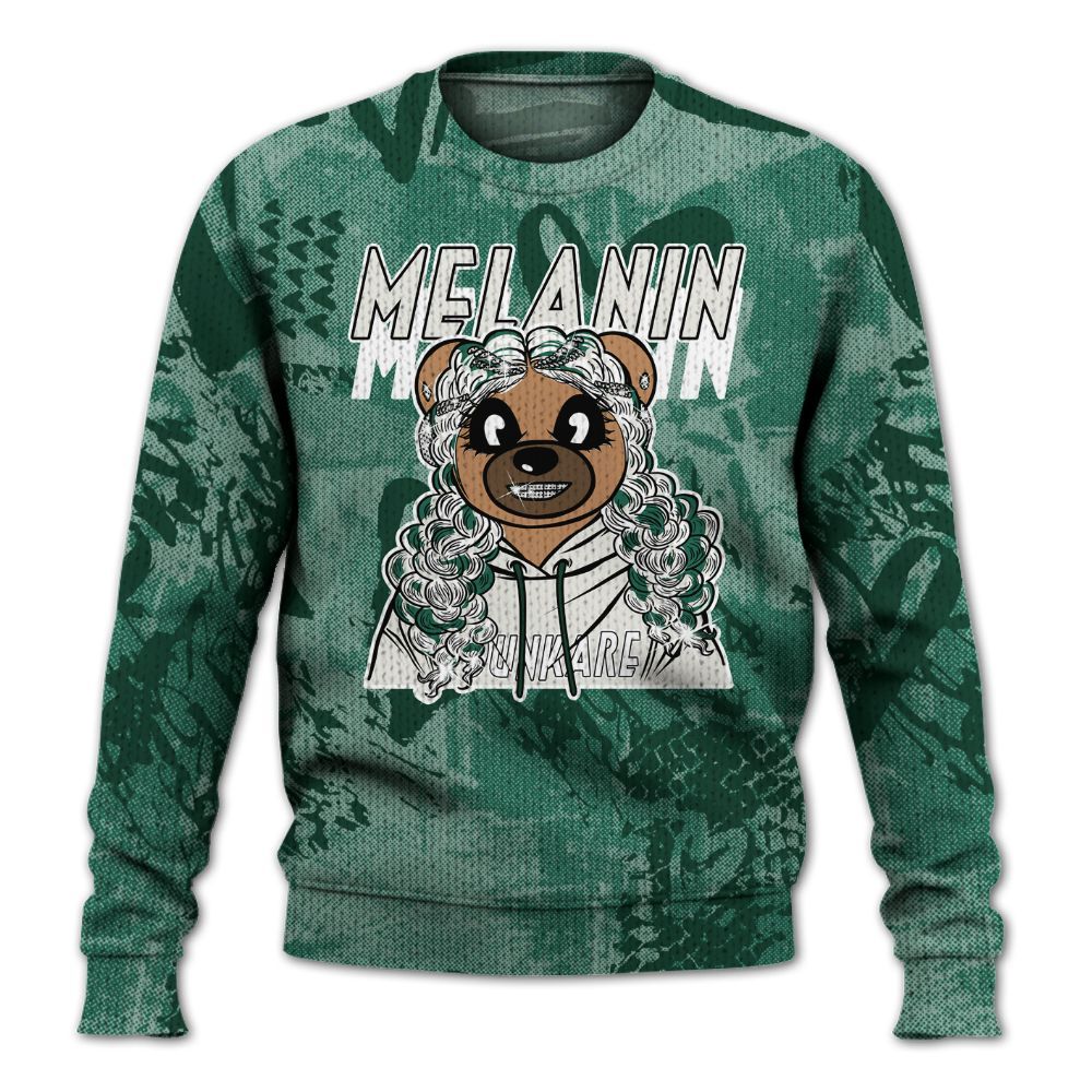 Knitted Sweater To Match Oxidized Green 4s - Pigments Bear Heart Grunge