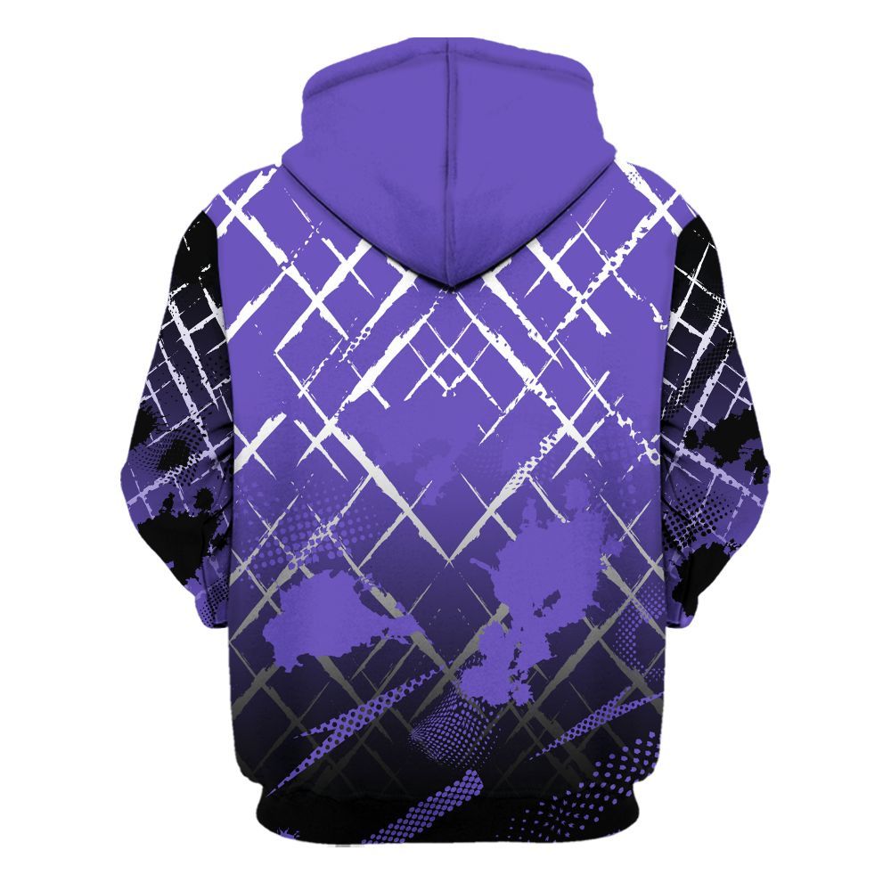 Hoodie To Match Field Purple 12s - Halftone Stand Business Dripping All Over Print