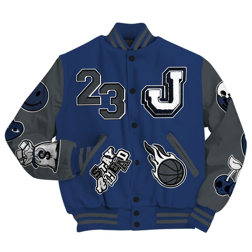 Varsity Jacket To Match Retro Flint 13s - Hustles Money Number 23 All Over Print
